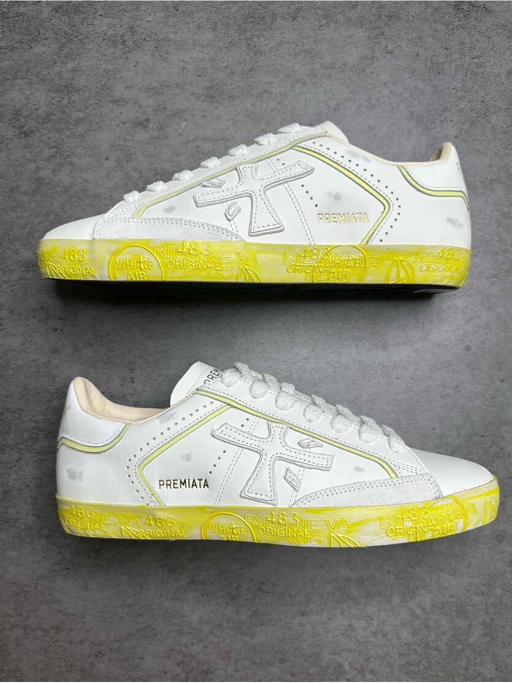 Premiata Stevend VAR. 6668 White Yellow NWT Size 39 US 7.5 Women’s Sneakers
